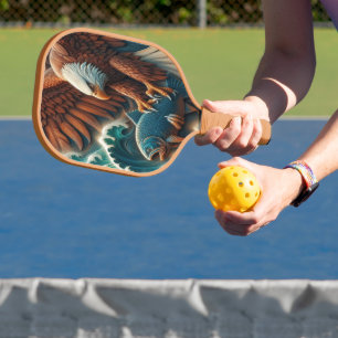 Majestic Begegnung: Adler und Fisch Pickleball Schläger