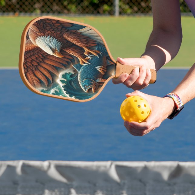 Majestic Begegnung: Adler und Fisch Pickleball Schläger (InSitu)