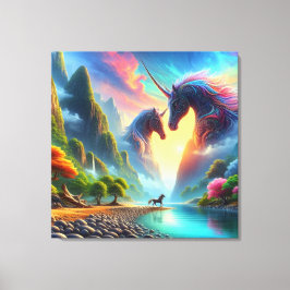 Majestic Begegnung in einem farbenfrohen Tal - Ele Leinwanddruck