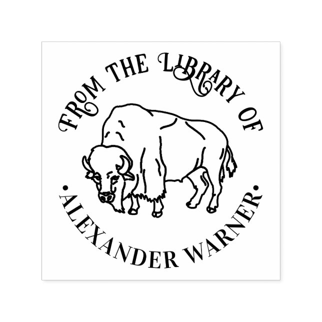 Majestic Bison Buffalo #5 Bibliotheksname Permastempel (Design)