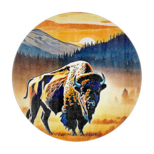 Majestic Bison Sunset Schneidebrett