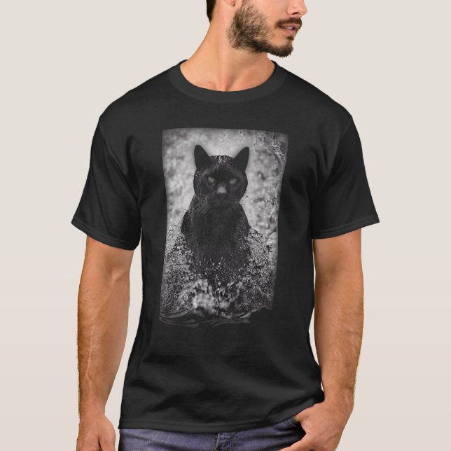 Majestic Black a Panther Cat, die aus dem Wat herv T-Shirt (Vorderseite)