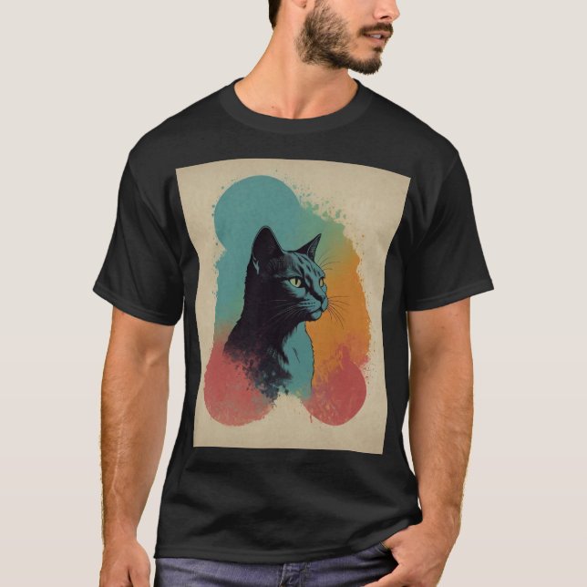 Majestic Black Cat Vibranstic Design.T - Shirt (Vorderseite)