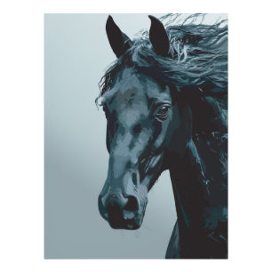 Majestic Black Horse Portrait Fotodruck