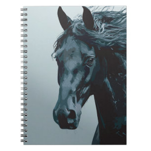 Majestic Black Horse Portrait Notizblock