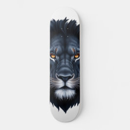 Majestic Black Lion Face Skateboard