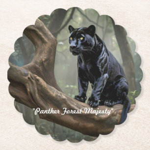 "Majestic Black Panther in Forest" Untersetzer