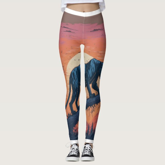 Majestic Black Panther Leggings (Vorderseite)