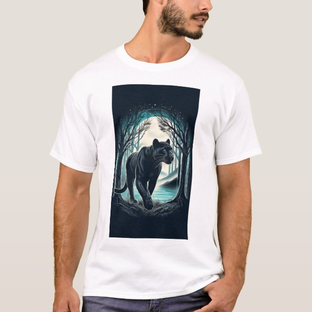 Majestic Black Panther - Mistral Forest T-Shirt (Vorderseite)