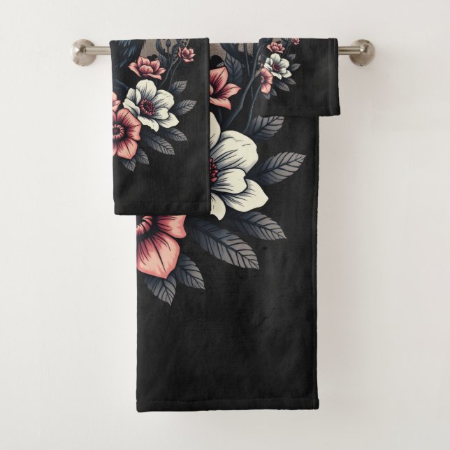 Majestic Black raven Badhandtuch Set (Insitu)