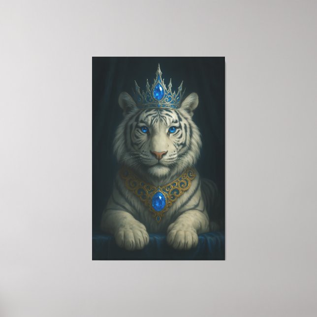 Majestic Blue Crown Royal Tiger – Luxury Fine Art  Leinwanddruck (Vorderseite)