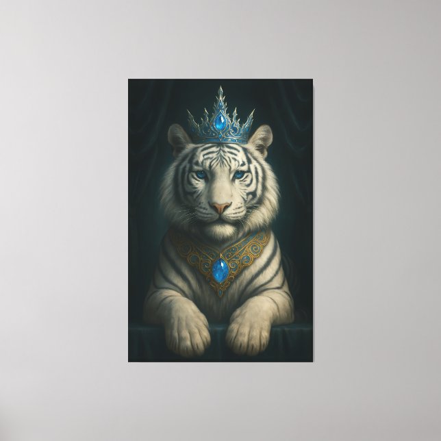 Majestic Blue Crown Royal Tiger – Luxury Fine Art  Leinwanddruck (Vorderseite)