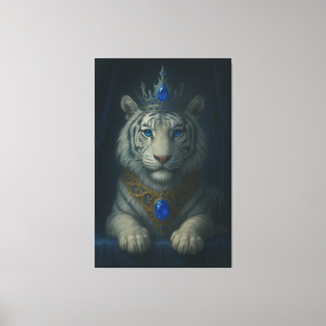 Majestic Blue Crown Royal Tiger – Luxury Fine Art  Leinwanddruck (Vorderseite)