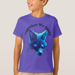 Majestic Blue Fox Cyberpunk-Logo T-Shirt