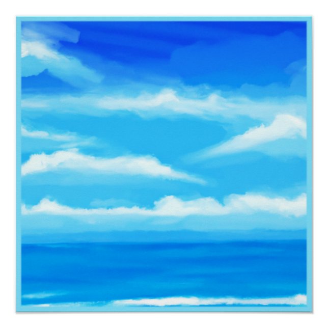Majestic Blue Sky Malerei Poster (Vorderseite)