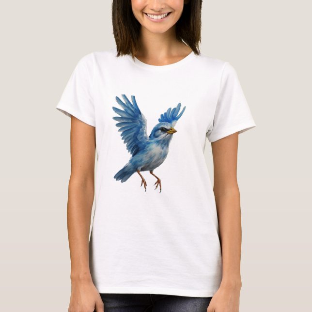 Majestic Bluebird im Flug T-Shirt (Vorderseite)
