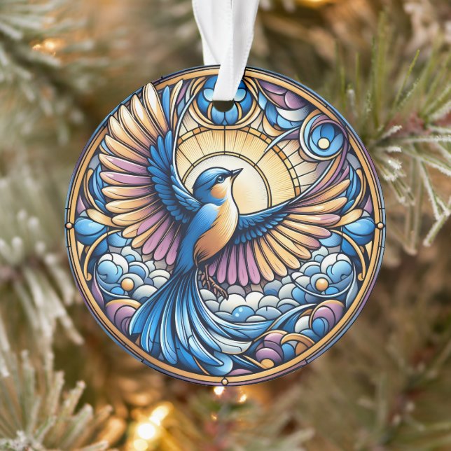 Majestic Bluebird unter der goldenen Sonne Ornament (Baum)