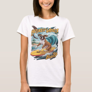 Majestic Boxer Dog Surfing T-Shirt