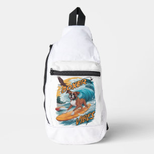 Majestic Boxer Surfer erobert Wellen Crossbody Bag