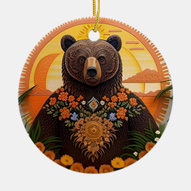 Majestic Brown Bär Keramik Ornament (Vorne)