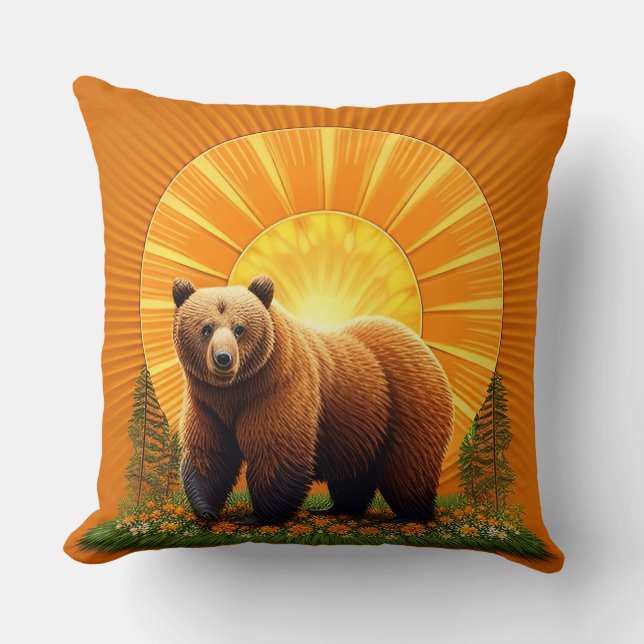 Majestic Brown Bär Kissen (Vorderseite)