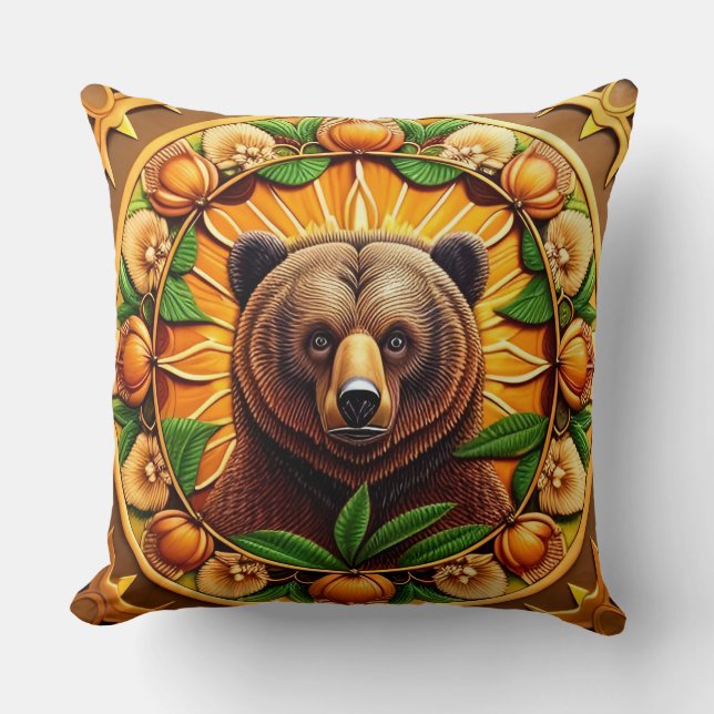 Majestic Brown Bär Kissen (Vorderseite)