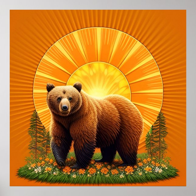 Majestic Brown Bär Poster (Vorne)