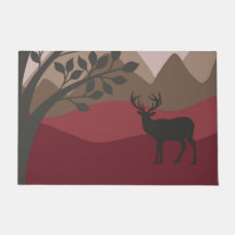 Majestic Buck Door Mat - Red Brown