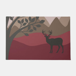 Majestic Buck Door Mat - Red Brown Fußmatte