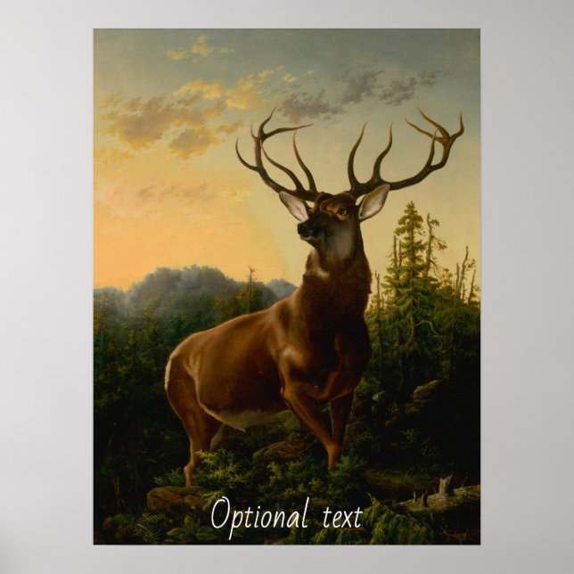 Majestic Buck in Mountains Poster (Vorne)