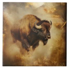 Majestic Buffalo, Bison Tile, Trivet Fliese