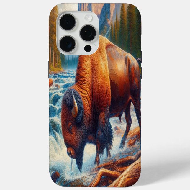 Majestic Buffalo in ruhigen Gewässern Case-Mate iPhone Hülle (Rückseite)