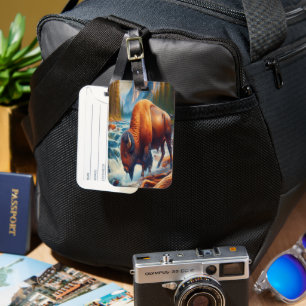 Majestic Buffalo in ruhigen Gewässern Gepäckanhänger