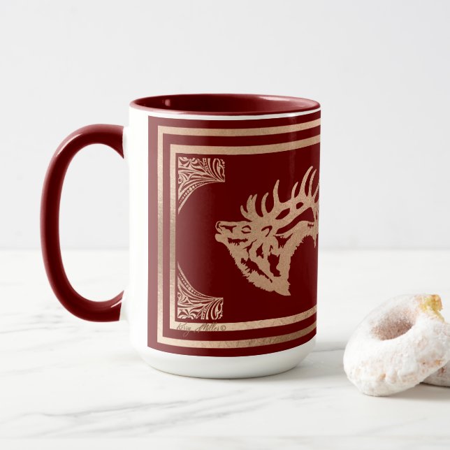 Majestic Bull Elk Tasse (Mit Donut)
