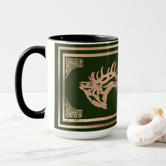 Majestic Bull Elk Tasse (Mit Donut)