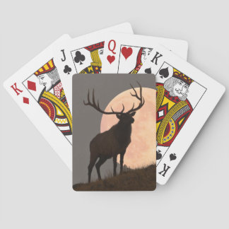 Majestic Bull Elk und Vollmond-Aufstieg Spielkarten