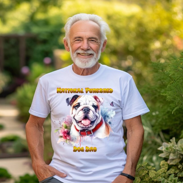 Majestic Bulldog mit rotem Kollar T-Shirt (Von Creator hochgeladen)