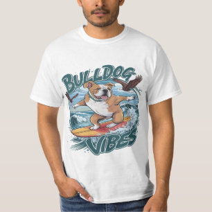 Majestic Bulldog Surfer T-Shirt