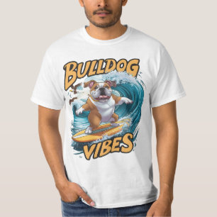 Majestic Bulldog Surfer T-Shirt