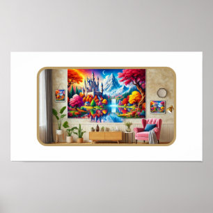 Majestic Burg im Herbst Wunderland Poster