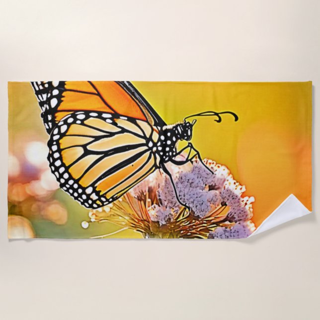 Majestic Butterfly Nahes Design Strandtuch (Vorderseite)