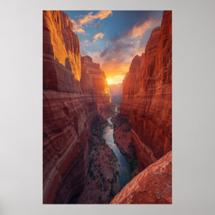 "Majestic Canyon Sunset - Naturlandschaft Poster
