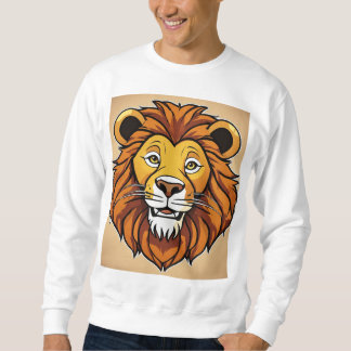 Majestic Cartoon Lion Head | Bold Safari King  Sweatshirt