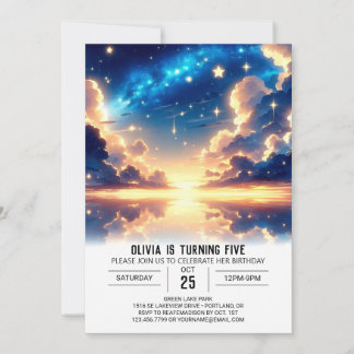 Majestic Celestial Digital zum Geburtstag Einladung