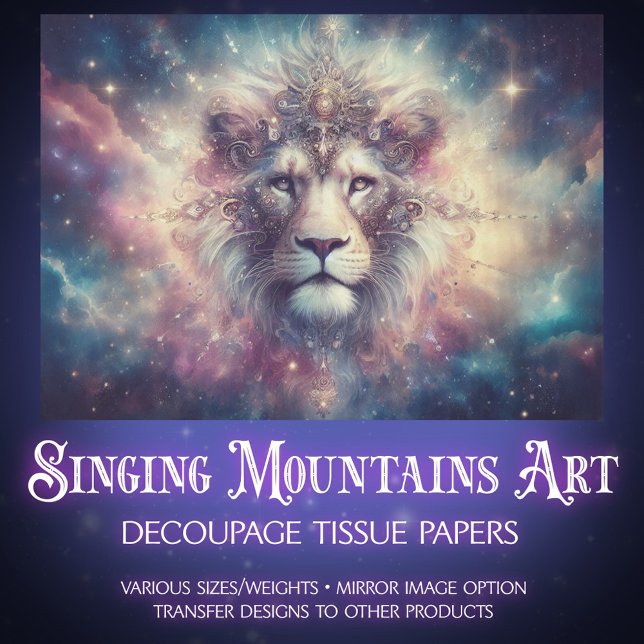 Majestic Celestial King Lion Decoupage Seidenpapier (Von Creator hochgeladen)