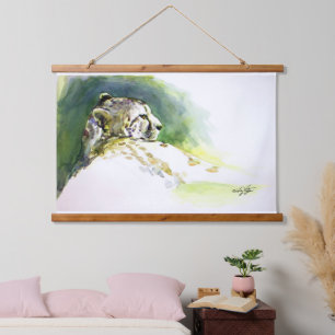 Majestic Cheetah Wandteppich Mit Holzrahmen