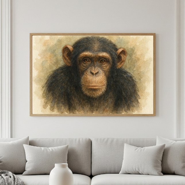 Majestic Chimpanzee Watercolor Portrait Poster (Von Creator hochgeladen)