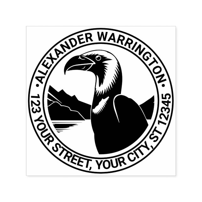 Majestic Condor Head Nr. 5 Name Rücksendeadresse Permastempel (Design)
