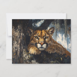 Majestic Cougar in Forest Postkarte