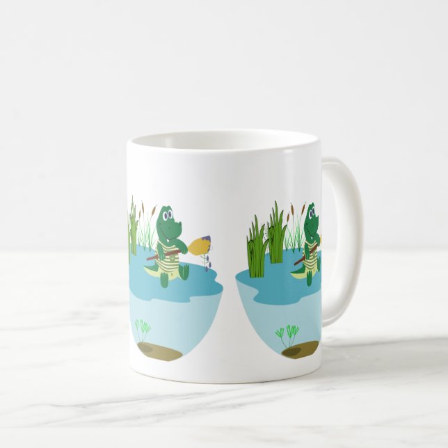 Majestic Crocodile by Lake - Wilhelm Tell Kaffeetasse (VorderseiteRechts)
